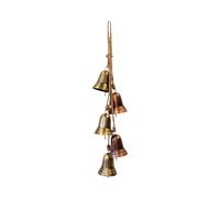 Four Candle Gold & Copper Metal 5 Bell Hanging Garland Four Candle Gold