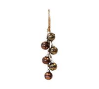 Four Candle Gold & Copper Metal Hanging Garland with Decorative Baubles Four Candle Gold