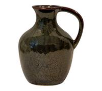 Four Candle Green Ceramic Short Vase with Handle Four Candle Green
