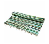 Four Candle Green Textile Large Rag Rug 150X90Cm Home Floor Rug 150 X 90 Cm