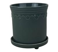 Four Candle Grey Ceramic Saucer Planter Pot Indoor Houseplant & Succulent 14.5cm Four Candle Grey
