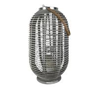Four Candle Greywashed Rattan Decorative Lantern - 57cm in Grey Four Candle Grey