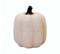 Four Candle Large Cotton White Pumpkin Ceramic Ornament Four Candle White