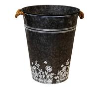 Four Candle Large Galvanised Zinc Flower Planter Rustic Decorative 46cm in Grey Four Candle Grey