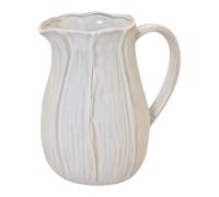 Four Candle Large Natural Ceramic Petal Shape Jug 19Cm