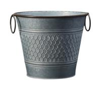 Four Candle Large Round Zinc Honeycomb Planter