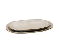 Four Candle Large Stoneware Oval Serving Plate Rustic Tableware in Beige Four Candle Beige