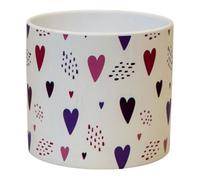 Four Candle Love Heart Ceramic Plant Pot Large 13.8 X 12.5 Cm