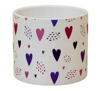 Four Candle Love Heart Ceramic Plant Pot Small 12 X 10.5 Cm