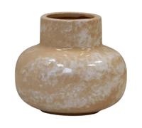 Four Candle Marbled Ceramic Vase 11cm in Beige Four Candle Beige