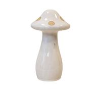 Four Candle Medium Cream Ceramic Mushroom with Sand Dot Detail in Off-White Four Candle Off-White