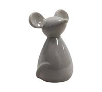 Four Candle Medium Grey Ceramic Mouse Decoration Four Candle Grey