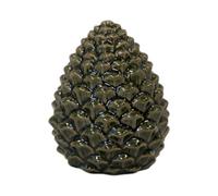 Four Candle Medium Natural Ceramic Pinecone Decoration 16Cm