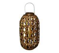 Four Candle Medium Oval Bamboo Decorative Lantern - 55.5cm in Brown Four Candle Brown