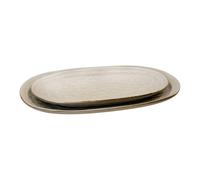 Four Candle Medium Stoneware Oval Plate Rustic Tableware in Beige Four Candle Beige