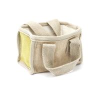 Four Candle Mini Shopping Basket 16X10X12Cm Olive