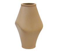 Four Candle Modern Tan Sculptural Ribbed Vase Four Candle Tan