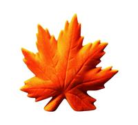 Four Candle Orange Flocked Ceramic Maple Leaf Decoration 15.2cm Four Candle Orange