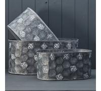 Four Candle Oval Grey Bee Planters Set Of