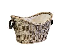 Four Candle Oval Log Basket with Rope Handles - Natural Four Candle Natural