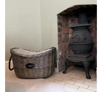 Four Candle Oval Tapered Log Basket With E
