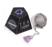 Four Candle Raw Crystal Gemstone Tea Strainer Amethyst Cluster