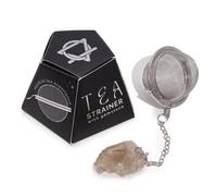 Four Candle Raw Crystal Gemstone Tea Strainer Smoky Quartz
