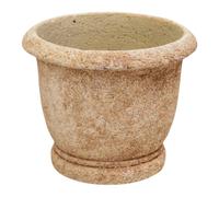 Four Candle Round Clay Cement Urn Pot Medium (17 x 14 cm) in Beige | Size: 17 x 14 cm Four Candle Beige 17 x 14 cm