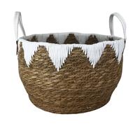 Four Candle Round Woven Storage Basket - 38cm in Natural Four Candle Natural