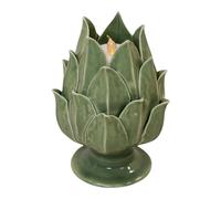 Four Candle Sage Green Ceramic Artichoke Candle Holder Four Candle Green
