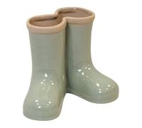 Four Candle Sage Green Ceramic Wellington Boots Vase Small