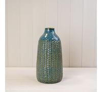 Four Candle Satchville Blue Ceramic Glazed Vase
