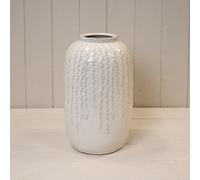 Four Candle Satchville Cream Ceramic Ribbed Vase
