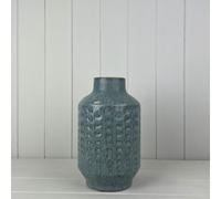 Four Candle Satchville Dimpled Blue Ceramic Vase