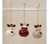 Four Candle Satchville Festive Ceramic Bauble Set