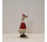 Four Candle Satchville Festive Santa Polyresin Duck