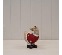 Four Candle Satchville Festive Santa Polyresin Duck
