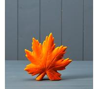 Four Candle Satchville Flocked Ceramic Maple Leaf