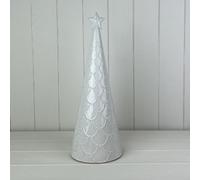 Four Candle Satchville Glazed Ceramic Tree Ornament With Textured Detail