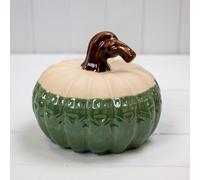 Four Candle Satchville Green Ceramic Pumpkin