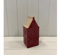 Four Candle Satchville Medium Red Ceramic Led Townhouse With Sand Roof