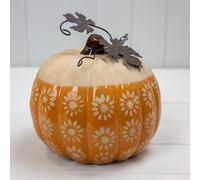 Four Candle Satchville Orange Ceramic Pumpkin
