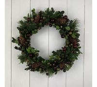 Four Candle Satchville Pinecone And Berry Wreath
