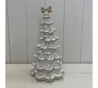 Four Candle Satchville Stone Glazed Ceramic Bendy Christmas Tree With Bow