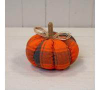 Four Candle Satchville Tartan Fabric Pumpkin