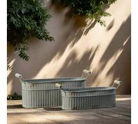 Four Candle Satchville Vintage White Trough Set