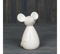 Four Candle Satchville White Ceramic Mouse
