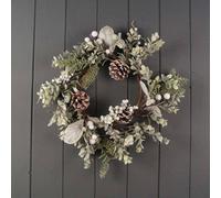 Four Candle Satchville White Festive Berry Wreath