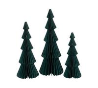 Four Candle Set Of 3 Green Standing Christmas Trees 30Cm