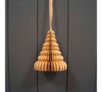 Four Candle Set Of 6 Gold Christmas Honeycomb Paper Ornaments